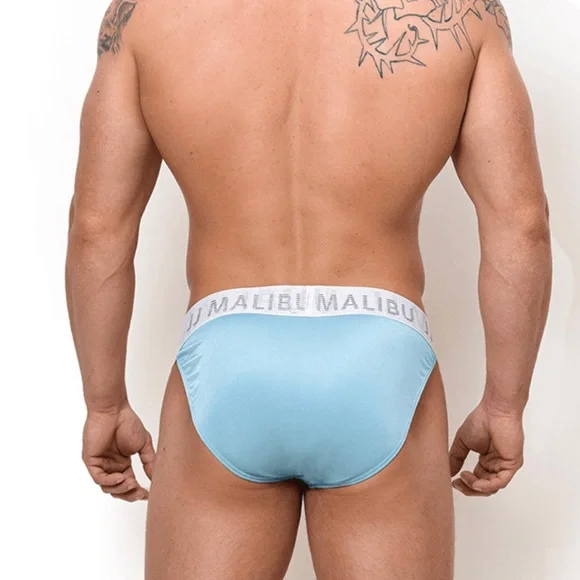 JJ Malibu Showdown Briefs with Holographic Waistband - Size Large, Blue - Picture 5 of 5